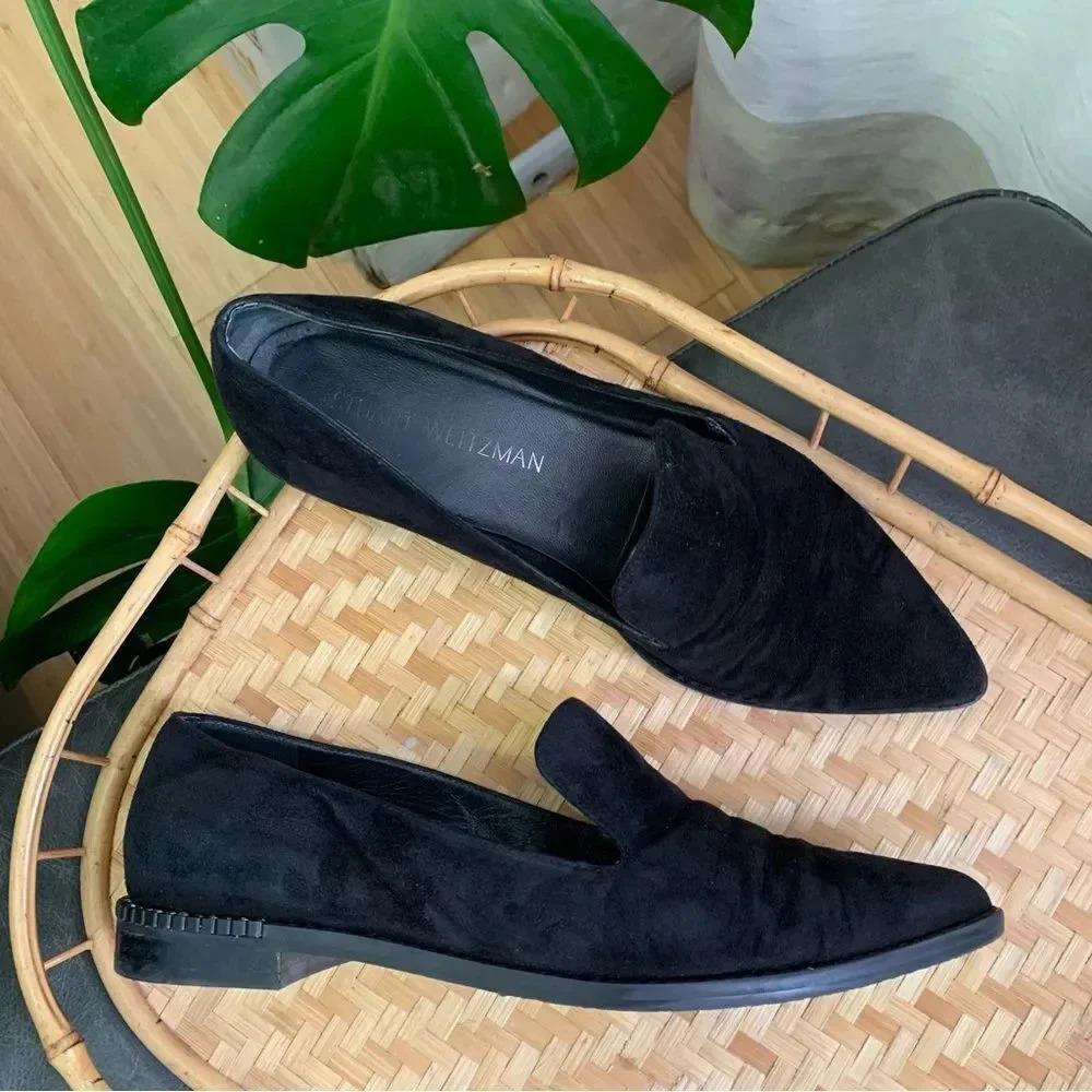 Stuart Weitzman Suede Point Toe Loafer